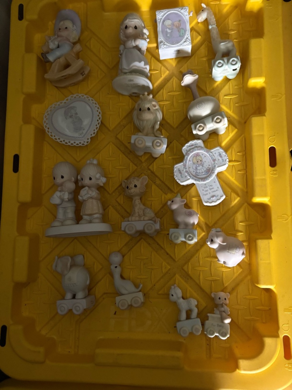 Precious Moments Pastel Figurine Collection in Cream and Pale Pink